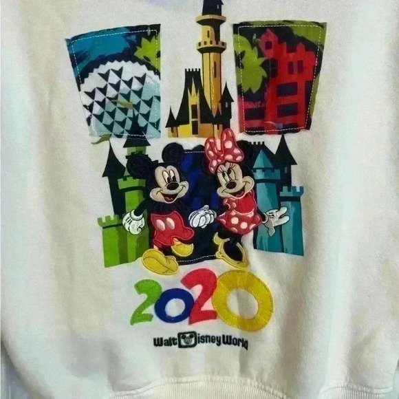 DISNEY PARKS 2020 Logo White Jacket with Hood (Size M) - Picture 8 of 9